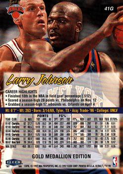 1997-98 Ultra - Gold Medallion #41G Larry Johnson Back