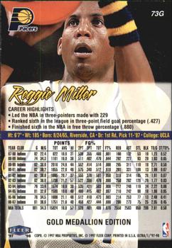 1997-98 Ultra - Gold Medallion #73G Reggie Miller Back