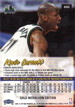 1997-98 Ultra - Gold Medallion #83G Kevin Garnett Back