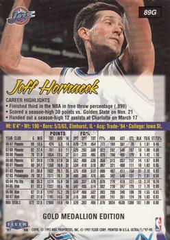 1997-98 Ultra - Gold Medallion #89G Jeff Hornacek Back