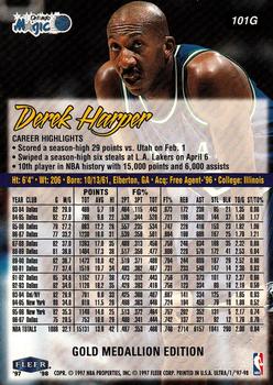 1997-98 Ultra - Gold Medallion #101G Derek Harper Back