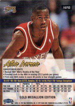 1997-98 Ultra - Gold Medallion #107G Allen Iverson Back