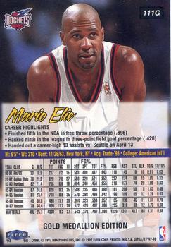 1997-98 Ultra - Gold Medallion #111G Mario Elie Back