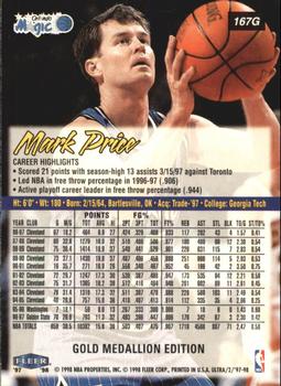 1997-98 Ultra - Gold Medallion #167G Mark Price Back