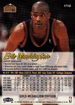 1997-98 Ultra - Gold Medallion #171G Eric Washington Back