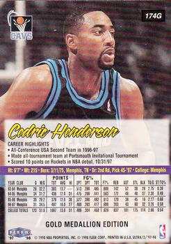 1997-98 Ultra - Gold Medallion #174G Cedric Henderson Back