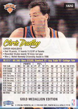 1997-98 Ultra - Gold Medallion #182G Chris Dudley Back
