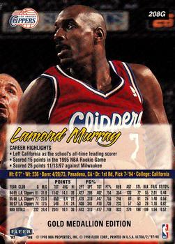 1997-98 Ultra - Gold Medallion #208G Lamond Murray Back