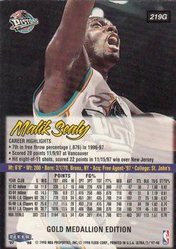 1997-98 Ultra - Gold Medallion #219G Malik Sealy Back