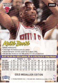 1997-98 Ultra - Gold Medallion #232G Keith Booth Back