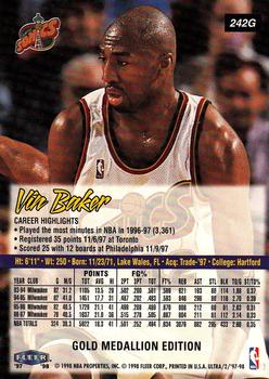 1997-98 Ultra - Gold Medallion #242G Vin Baker Back