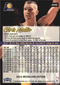 1997-98 Ultra - Gold Medallion #244G Chris Mullin Back