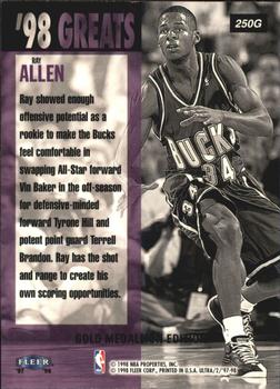 1997-98 Ultra - Gold Medallion #250G Ray Allen Back