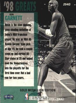 1997-98 Ultra - Gold Medallion #254G Kevin Garnett Back
