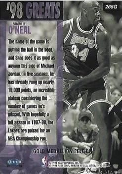 1997-98 Ultra - Gold Medallion #265G Shaquille O'Neal Back