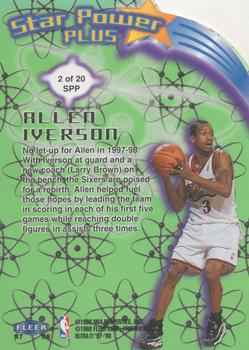 1997-98 Ultra - Star Power Plus #2 SPP Allen Iverson Back