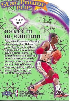 1997-98 Ultra - Star Power Plus #17 SPP Hakeem Olajuwon Back