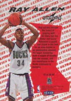 1997-98 Ultra - Ultrabilities All-Star #12 AS Ray Allen Back
