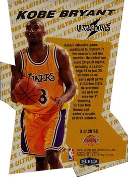 1997-98 Ultra - Ultrabilities Superstar #3 SS Kobe Bryant Back