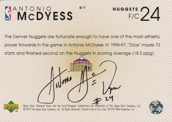 1997-98 Upper Deck Diamond Vision - Signature Moves #S7 Antonio McDyess Back