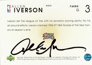 1997-98 Upper Deck Diamond Vision - Signature Moves #S20 Allen Iverson Back