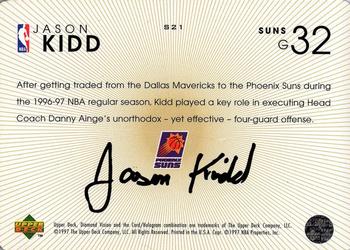 1997-98 Upper Deck Diamond Vision - Signature Moves #S21 Jason Kidd Back