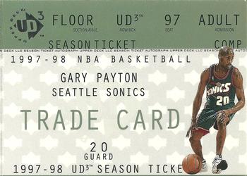 1997-98 Upper Deck UD3 - Season Ticket Trade #GPT Gary Payton Front