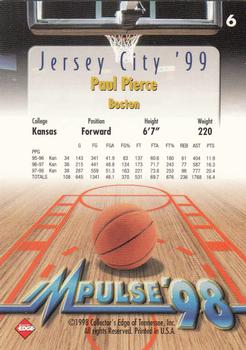 1998 Collector's Edge Impulse - Jersey City '99 #6 Paul Pierce Back