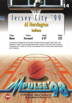 1998 Collector's Edge Impulse - Jersey City '99 #14 Al Harrington Back