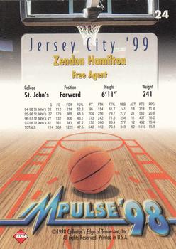 1998 Collector's Edge Impulse - Jersey City '99 #24 Zendon Hamilton Back