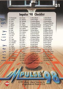 1998 Collector's Edge Impulse - Jersey City '99 #31 Michael Olowokandi Back