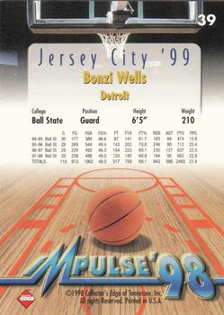 1998 Collector's Edge Impulse - Jersey City '99 #39 Bonzi Wells Back