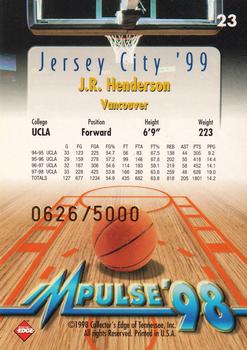 1998 Collector's Edge Impulse - Jersey City '99 Gold #23 J.R. Henderson Back
