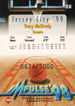 1998 Collector's Edge Impulse - Jersey City '99 Gold #28 Tracy McGrady Back