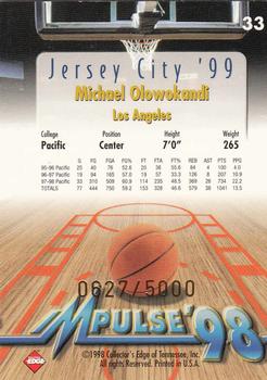 1998 Collector's Edge Impulse - Jersey City '99 Gold #33 Michael Olowokandi Back