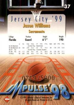1998 Collector's Edge Impulse - Jersey City '99 Gold #37 Jason Williams Back