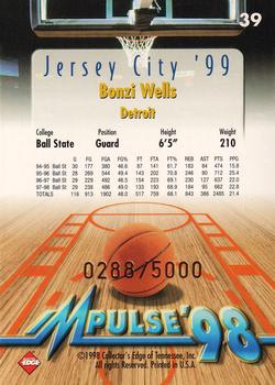 1998 Collector's Edge Impulse - Jersey City '99 Gold #39 Bonzi Wells Back