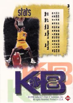 1998 Collector's Edge Impulse - KB8 #3 Kobe Bryant Back
