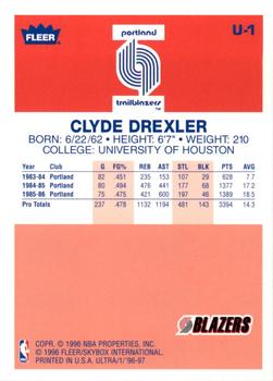 1996-97 Ultra - Ultra Decade #U-1 Clyde Drexler Back