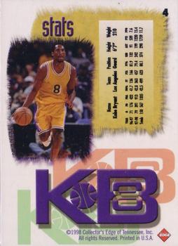 1998 Collector's Edge Impulse - KB8 Silver #4 Kobe Bryant Back
