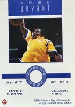 1998 Collector's Edge Impulse - Memorable Moments - Diamond Ball #NNO Kobe Bryant Back