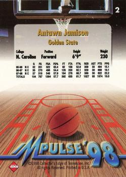 1998 Collector's Edge Impulse - Thick #2 Antawn Jamison Back
