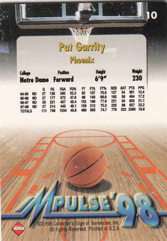 1998 Collector's Edge Impulse - Thick #10 Pat Garrity Back
