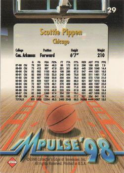 1998 Collector's Edge Impulse - Thick #29 Scottie Pippen Back
