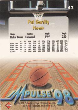 1998 Collector's Edge Impulse - Thick #42 Pat Garrity Back