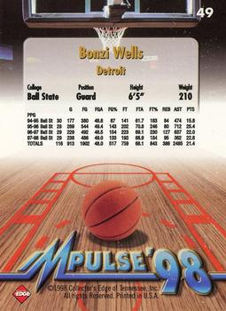 1998 Collector's Edge Impulse - Thick #49 Bonzi Wells Back