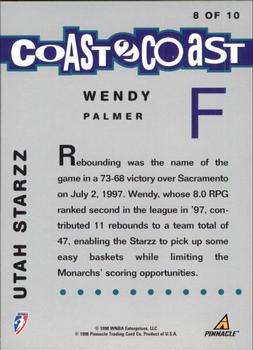1998 Pinnacle WNBA - Coast to Coast #8 Wendy Palmer Back