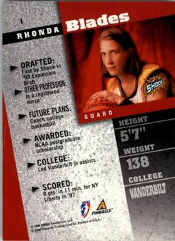 1998 Pinnacle WNBA - Court Collection #1 Rhonda Blades Back