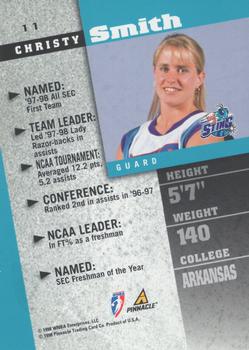 1998 Pinnacle WNBA - Court Collection #11 Christy Smith Back