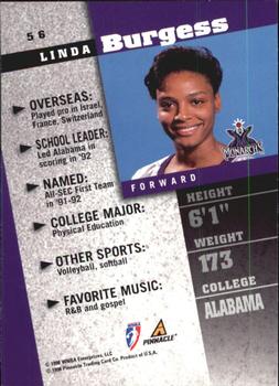 1998 Pinnacle WNBA - Court Collection #56 Linda Burgess Back